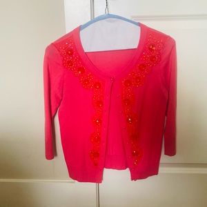 Kate Spade Pink Crystal Cardigan